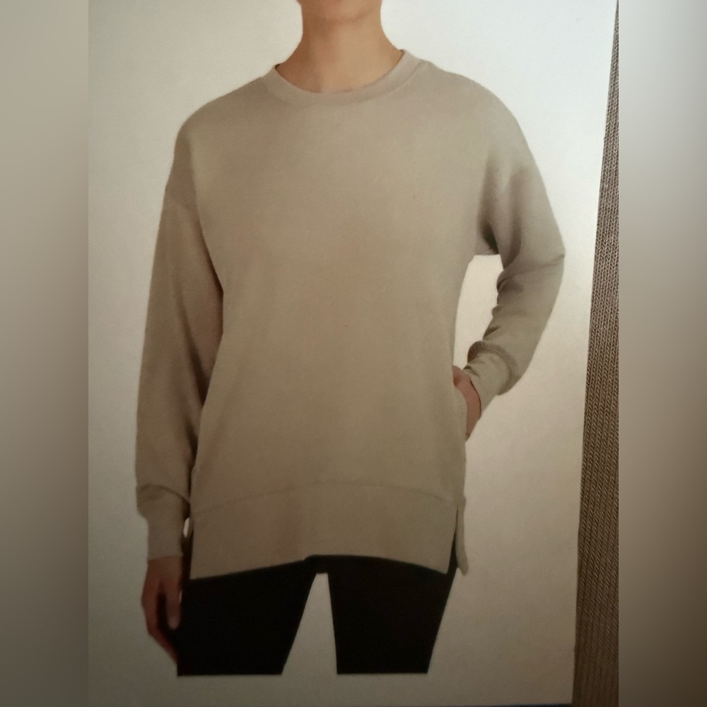 Classic Beige Crew Neck Over Sized Sweater NWT
